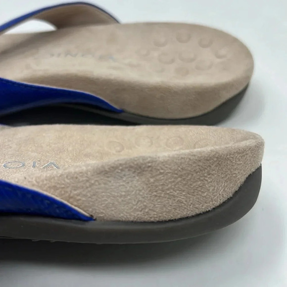 Vionic Hilda Woven Orthotic Arch Support Comfy Low Wedge Thong Sandals Blue 11 - Picture 15 of 15